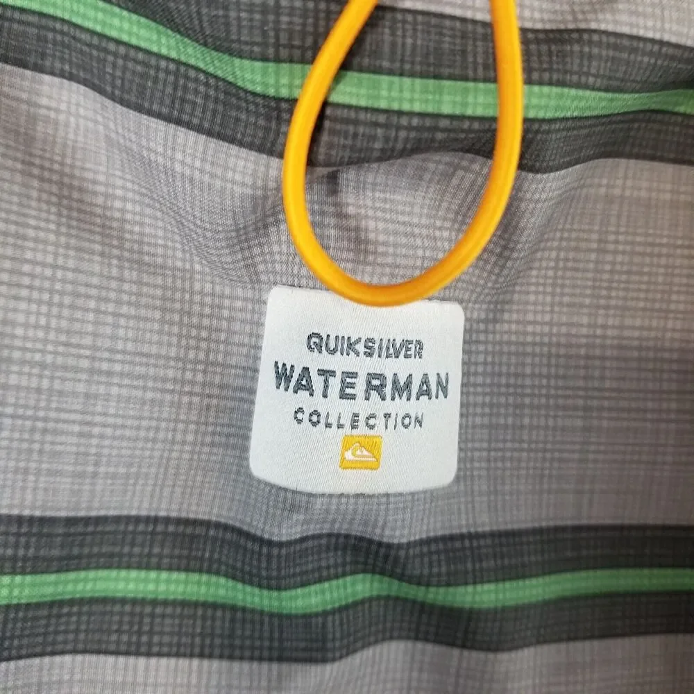 Quiksilver Swim Trunks Mens 34 Gray Striped Waterman Collection Board Shorts